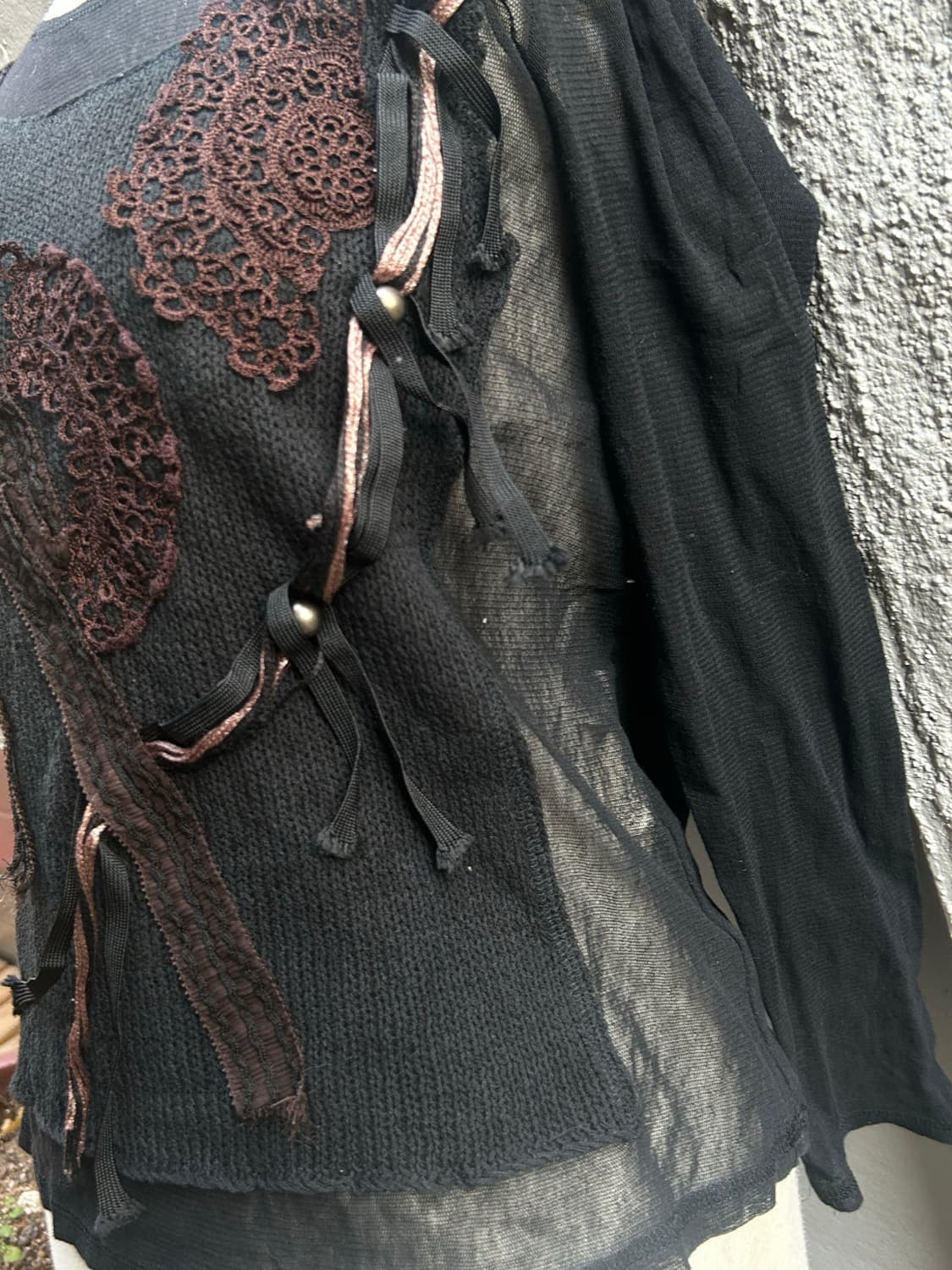 2000s 블랙 니혼진&오리엔탈 로프 롱슬리브 상품이미지3