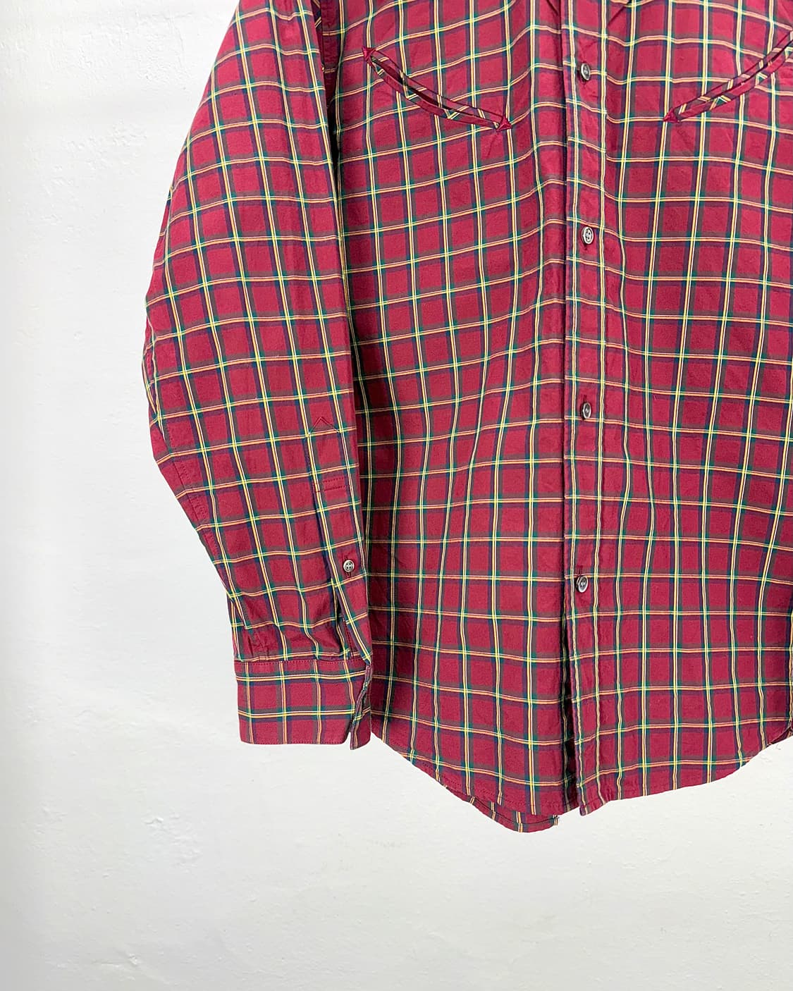 토가 투 웨스턴 레드 플라이드 체크 코튼 셔츠 상품이미지4