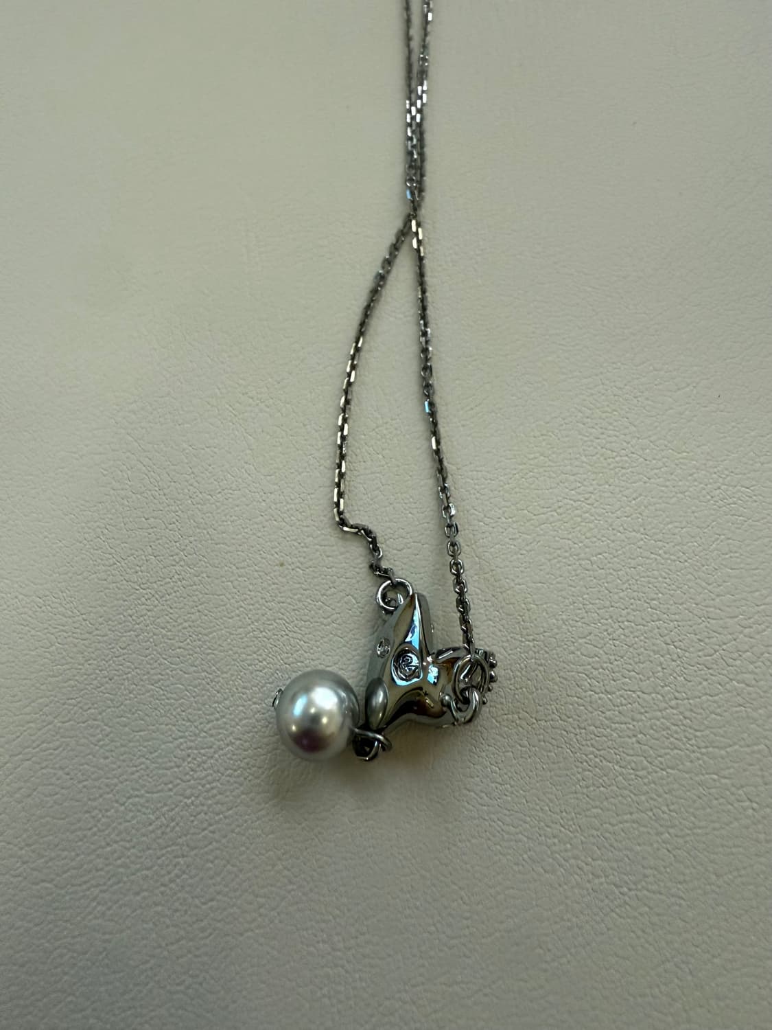 새상품) 스와로브스키 화이트 펄 네크리스 진주 목걸이 실버 은 금 골드  상품이미지2