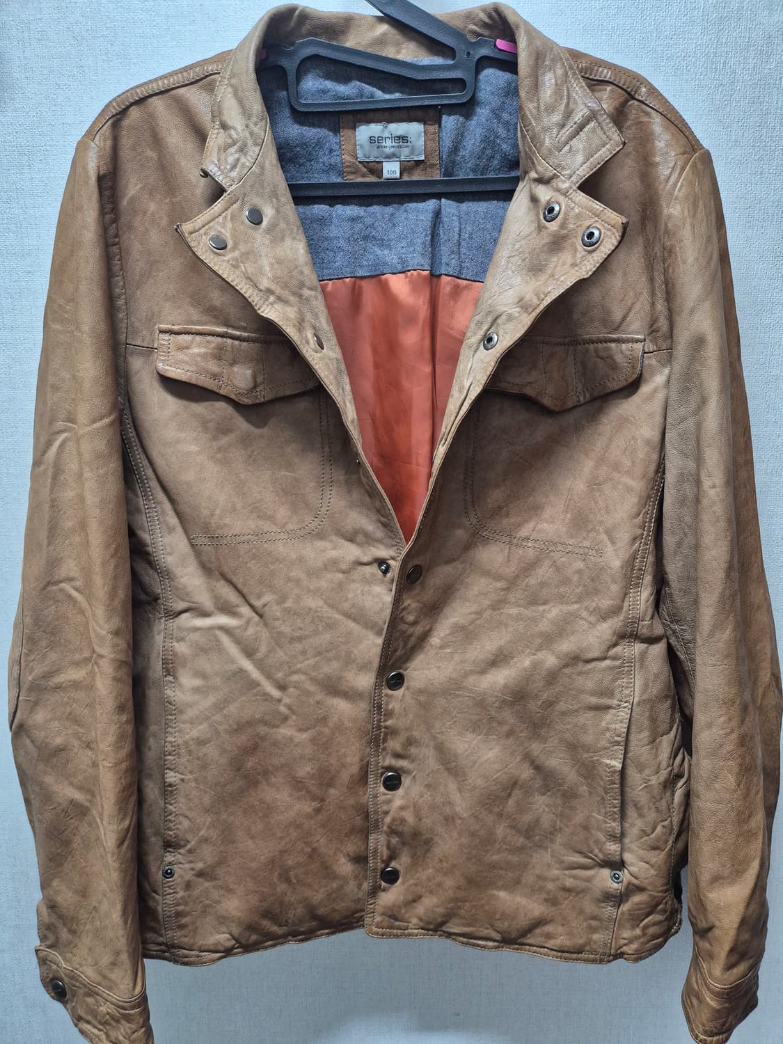 시리즈 셔츠형 양가죽 재킷 치수 100 판매합니다 상품이미지1