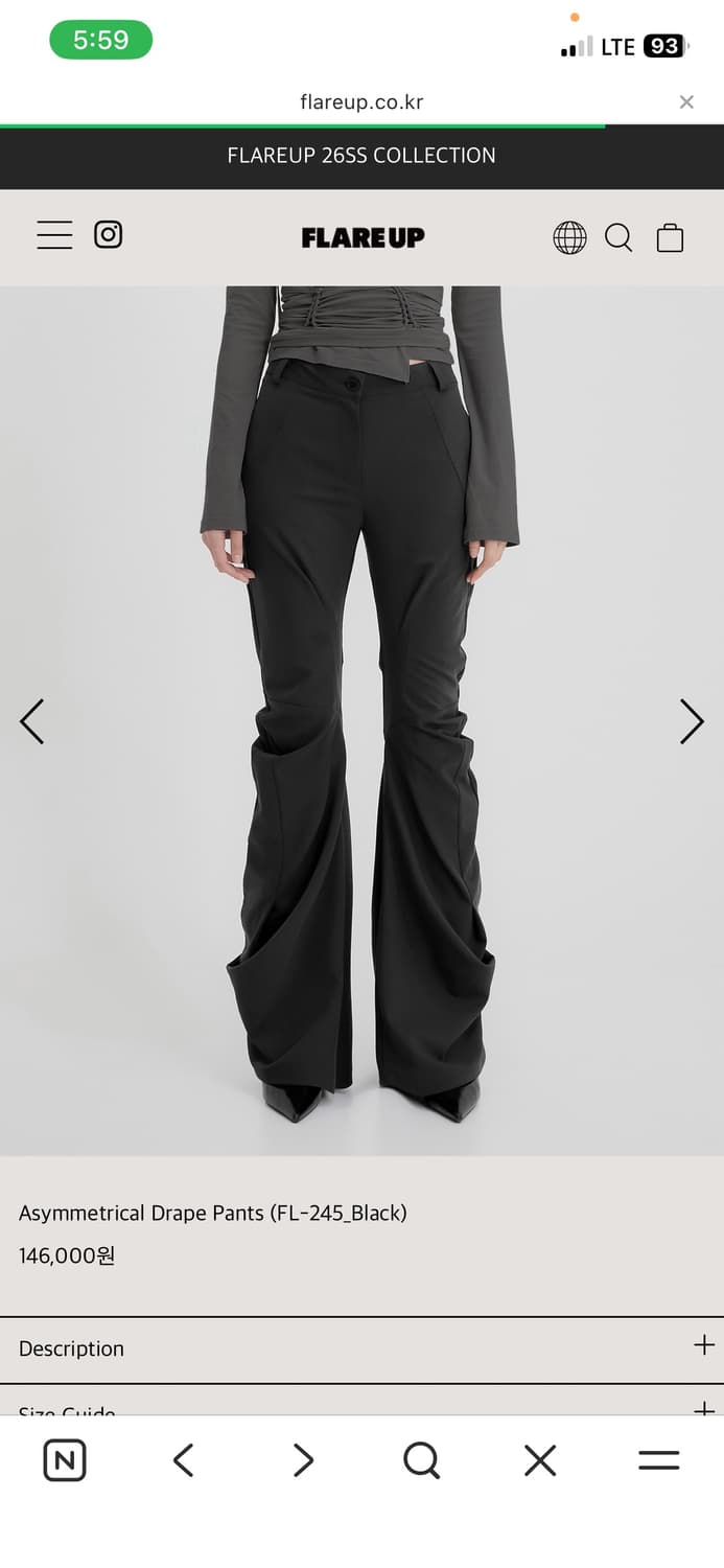 플레어업 Asymmetrical Drape Pants 상품이미지1
