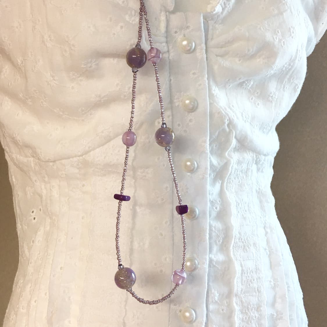 ♥구매자무나♥퍼플 볼 롱목걸이 상품이미지3