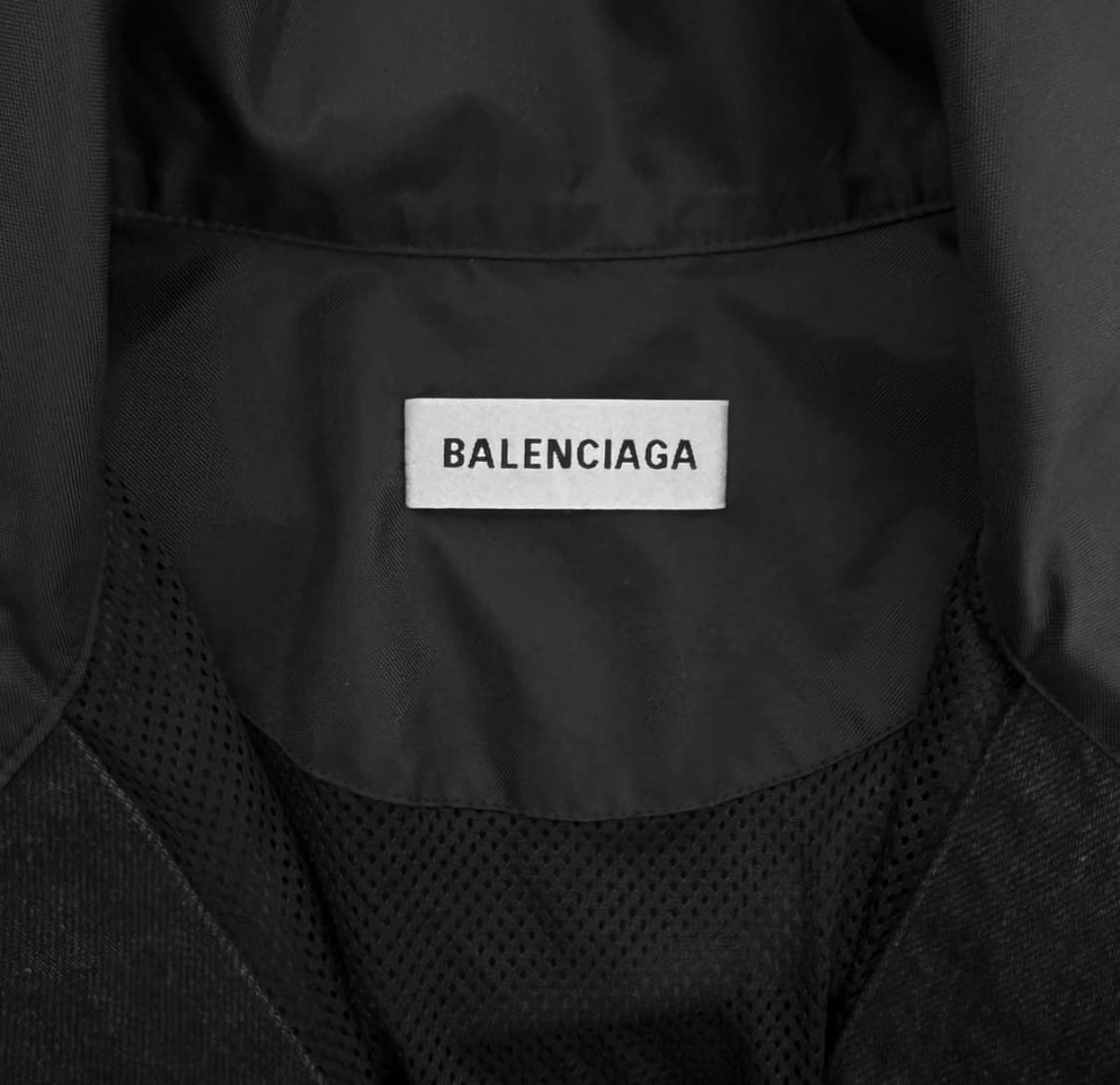 [36] 발렌시아가 남성 데님 포플린 집업 바람막이 자켓 블랙 상품이미지8