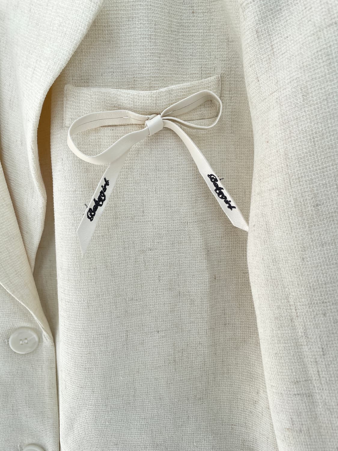 R Style 린넨 혼방 리본 포인트 자켓 상품이미지6