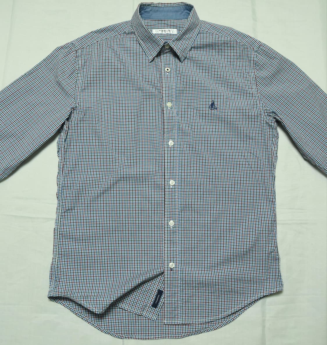 빈폴 슬림핏 체크 셔츠 100 남성용 자수 포인트 캐주얼 셔츠 상품이미지2