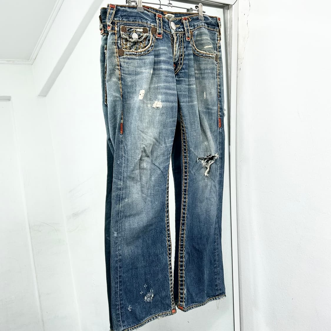 트루릴리전 월드투어 데미지 데님 팬츠 상품이미지5