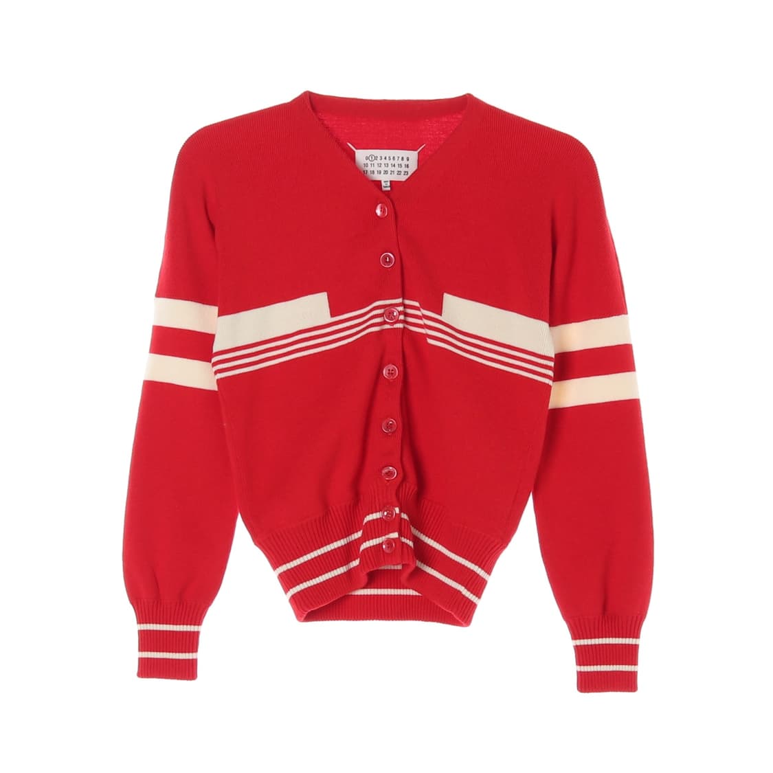 메종 마르지엘라 레드 브이넥 울 니트 가디건
 상품이미지1