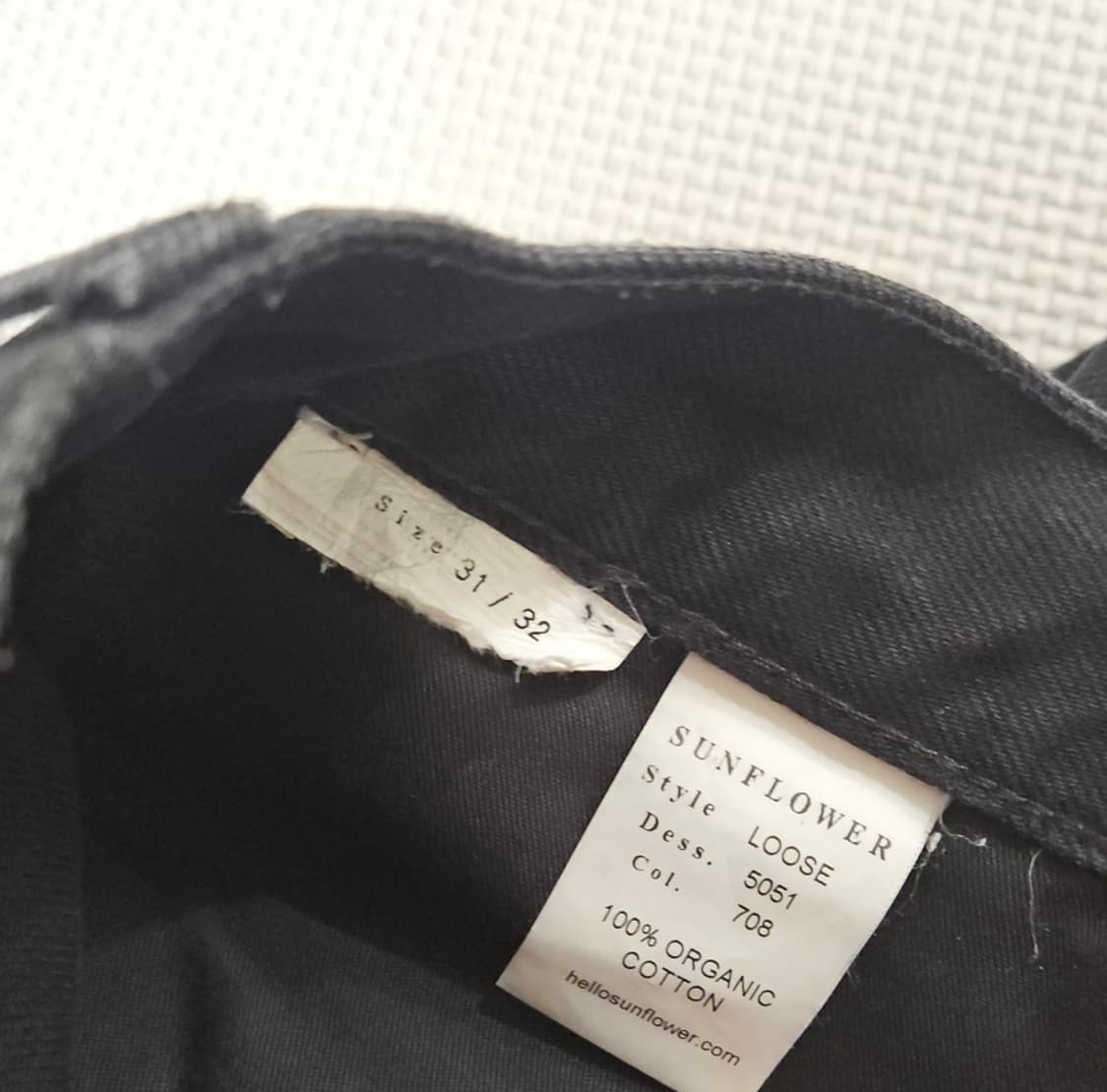 썬플라워 루즈 데님 31/32 워시드블랙 상품이미지2