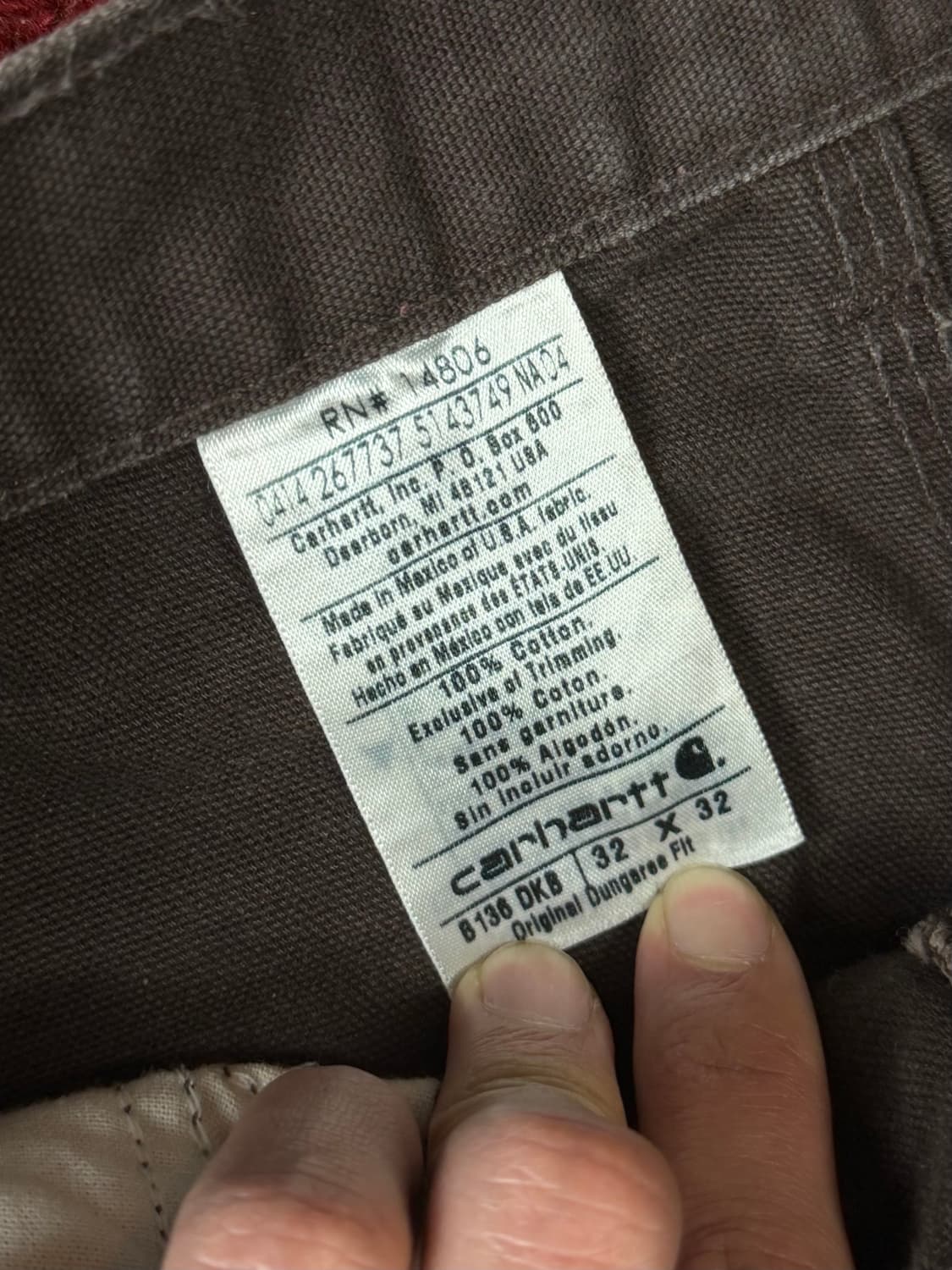 OG 칼하트 더블니 다크브라운 칼하트 B136 DKB 썩블니 상품이미지9