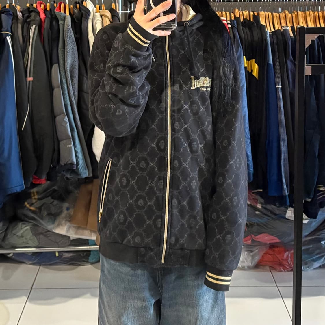 FUBU 빈티지 패턴 후드집업 상품이미지1