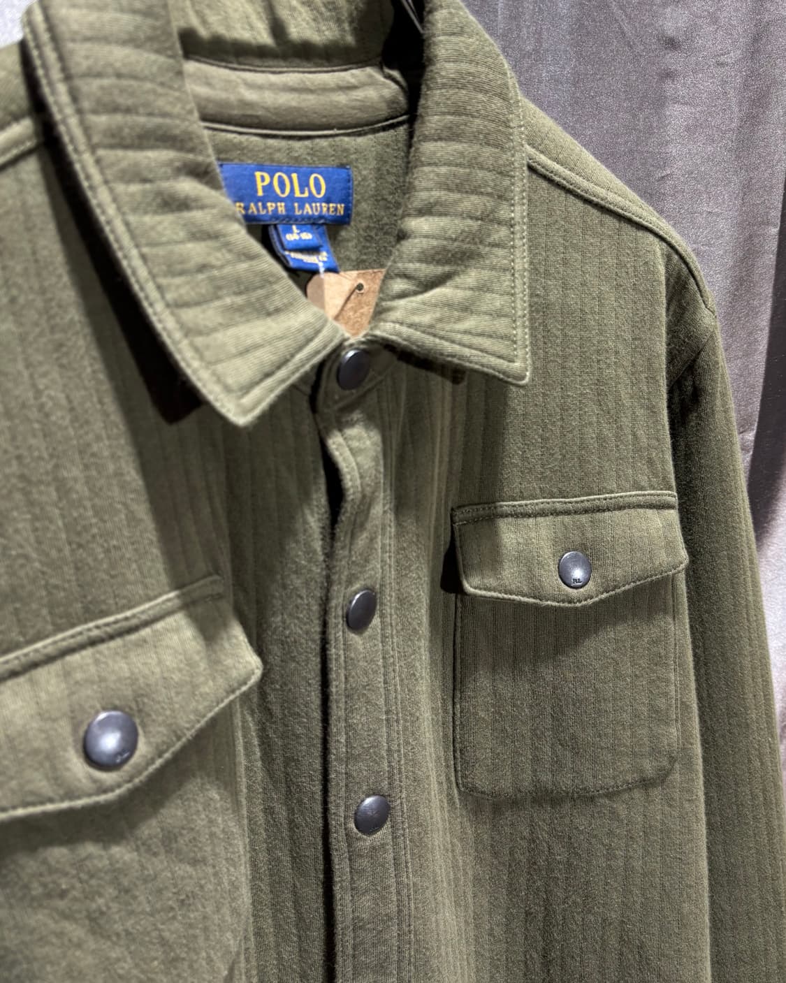 L 폴로랄프로렌 투포켓 버튼 카키 셔츠 자켓 상품이미지5