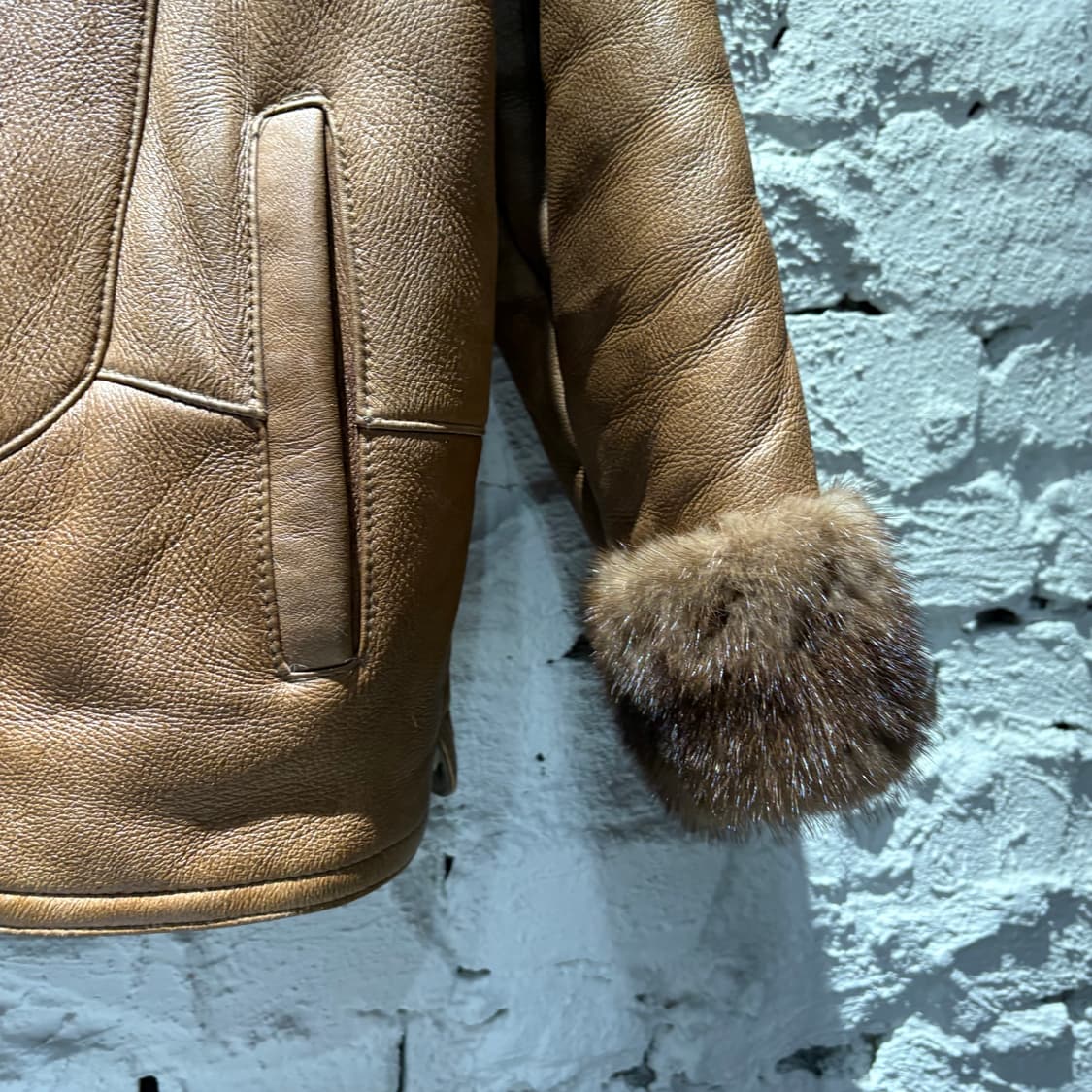 빈티지 양가죽 카라 퍼 자켓 상품이미지4