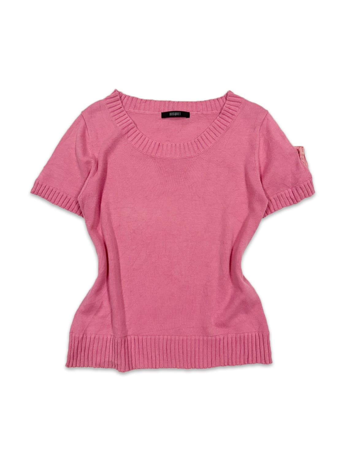 빈티지 BOSQUET포캣 포인트 반팔 니트 상품이미지1