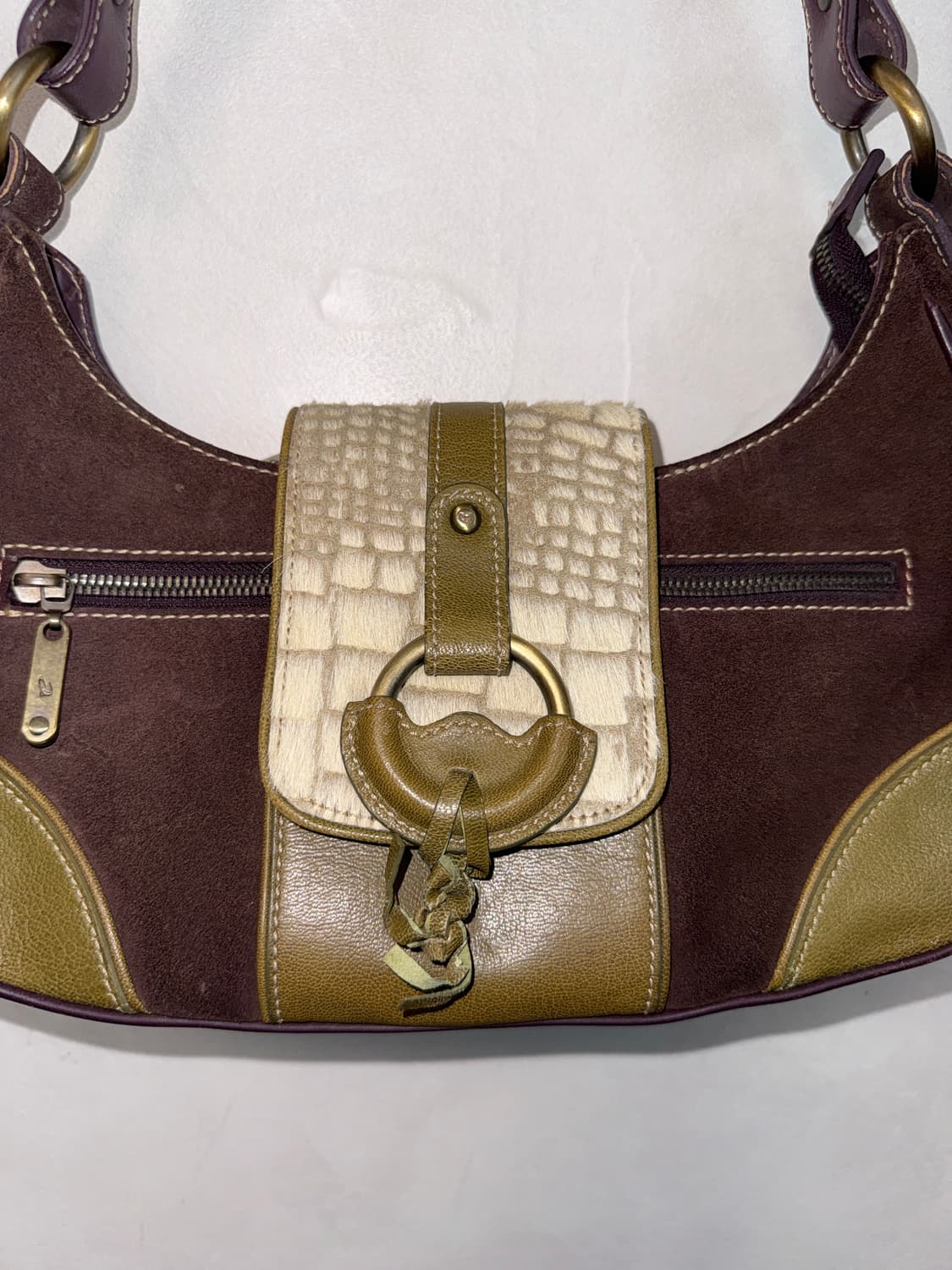 Esquire purple khaki calf fur buckle 숄더백 상품이미지3