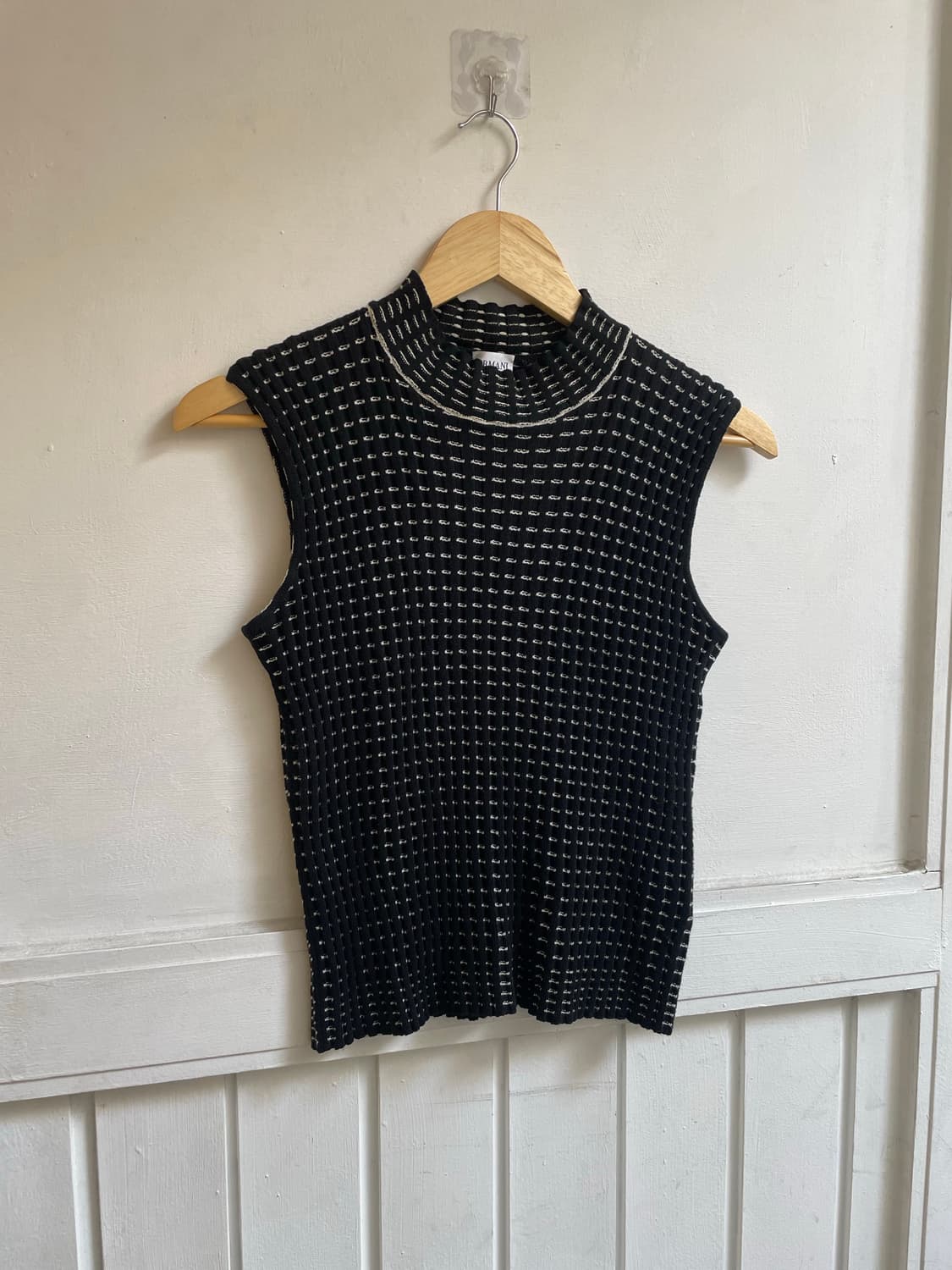 알마니 컬렉션 모크넥 골지 니트 나시 상품이미지3