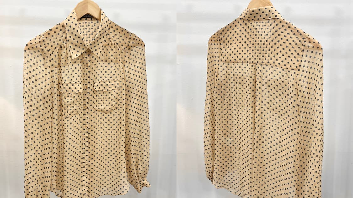 Yellow beige sheer blouse 상품이미지5