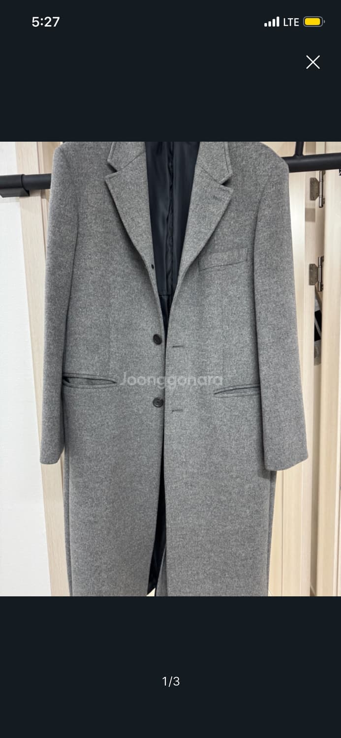 mngu 체스터필드 코트 그레이 S 상품이미지1