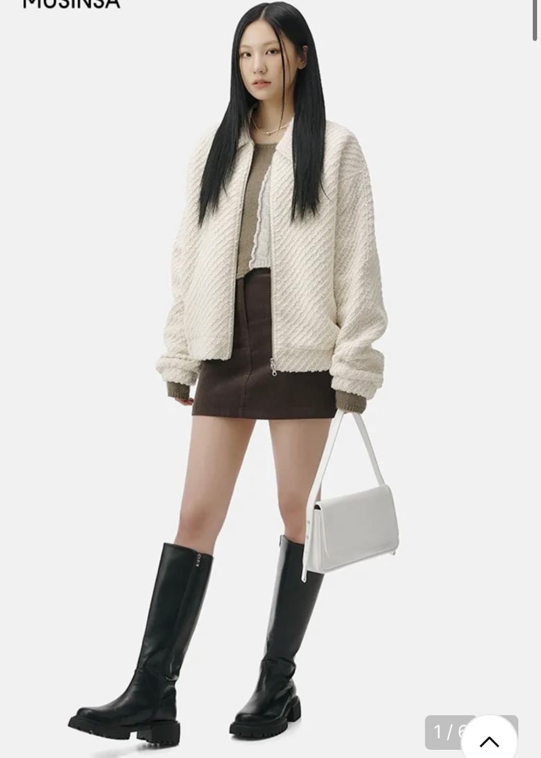 인사일런스 벨루치 벌키 자카드 아이보리 자켓 상품이미지1