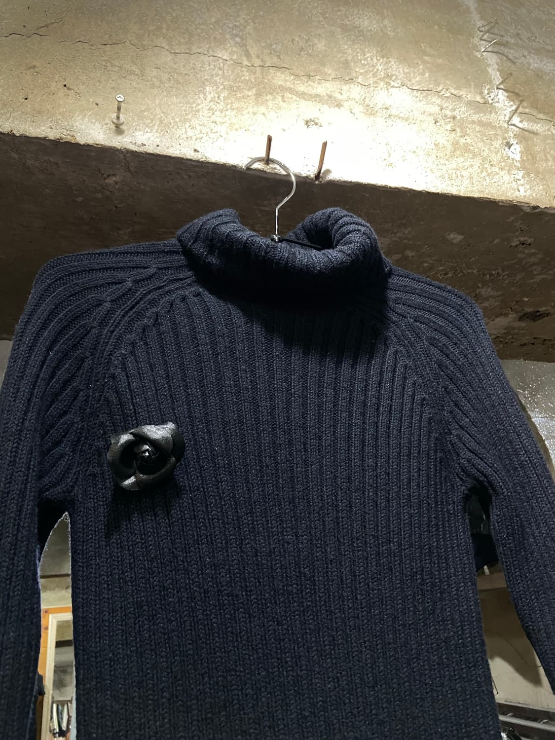 Yohji Yamamoto 요지야마모토 플라워 브로치 골지 니트 상품이미지2