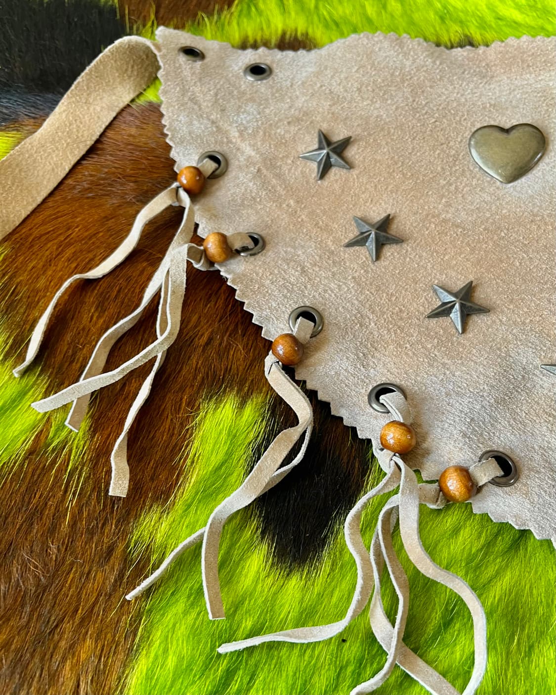 Western Vintage Leather Fringe Scarf 상품이미지7