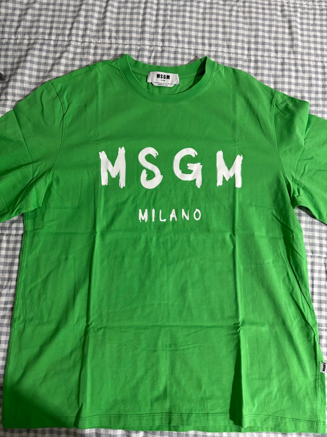(XL) MSGM 밀라노 로고 반팔 티셔츠 그린 상품이미지2