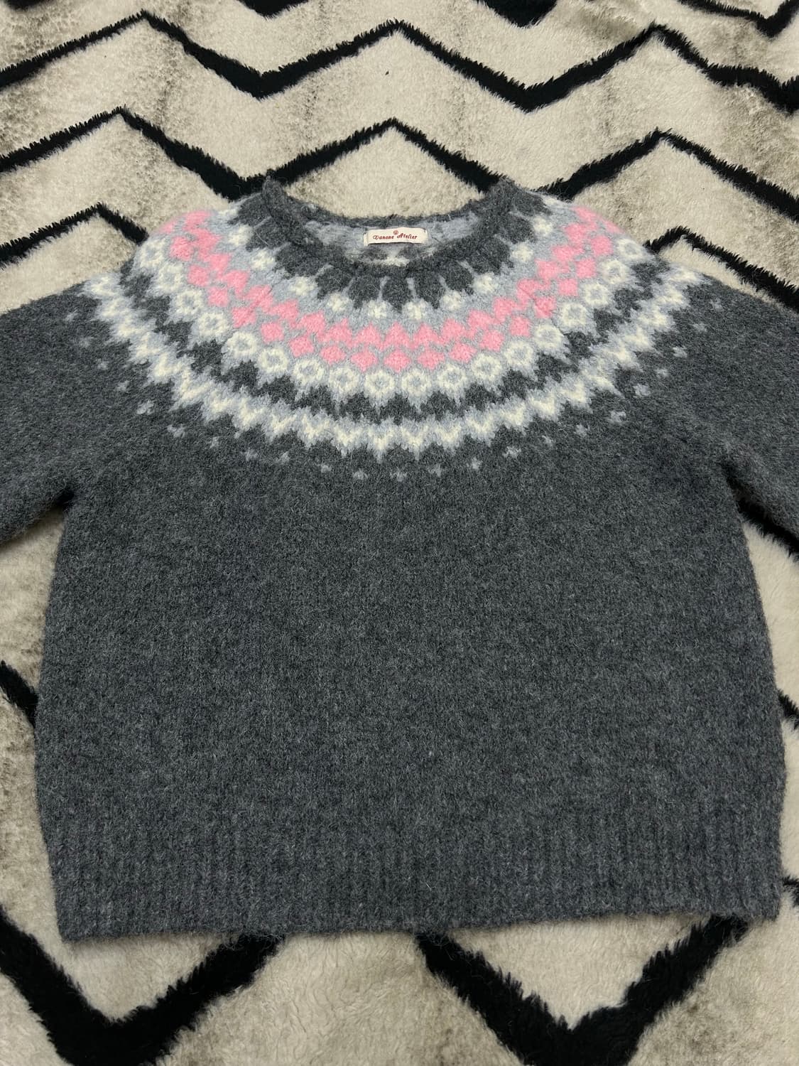 [Free]반원 아틀리에 노르딕 헤비울 니트/그레이 상품이미지3