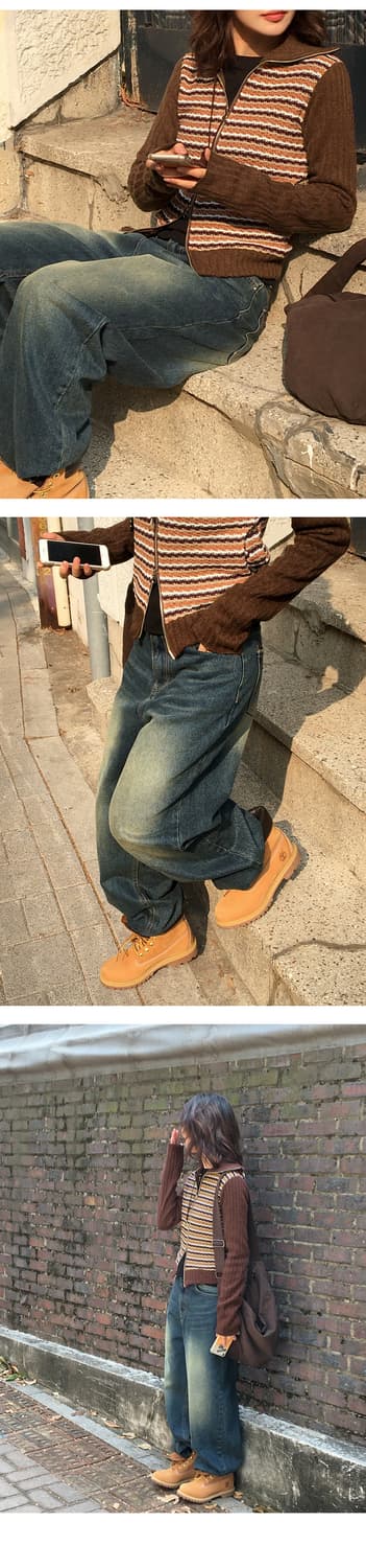Festo Vintage Wide Jeans (Dark Yellow) 상품이미지1