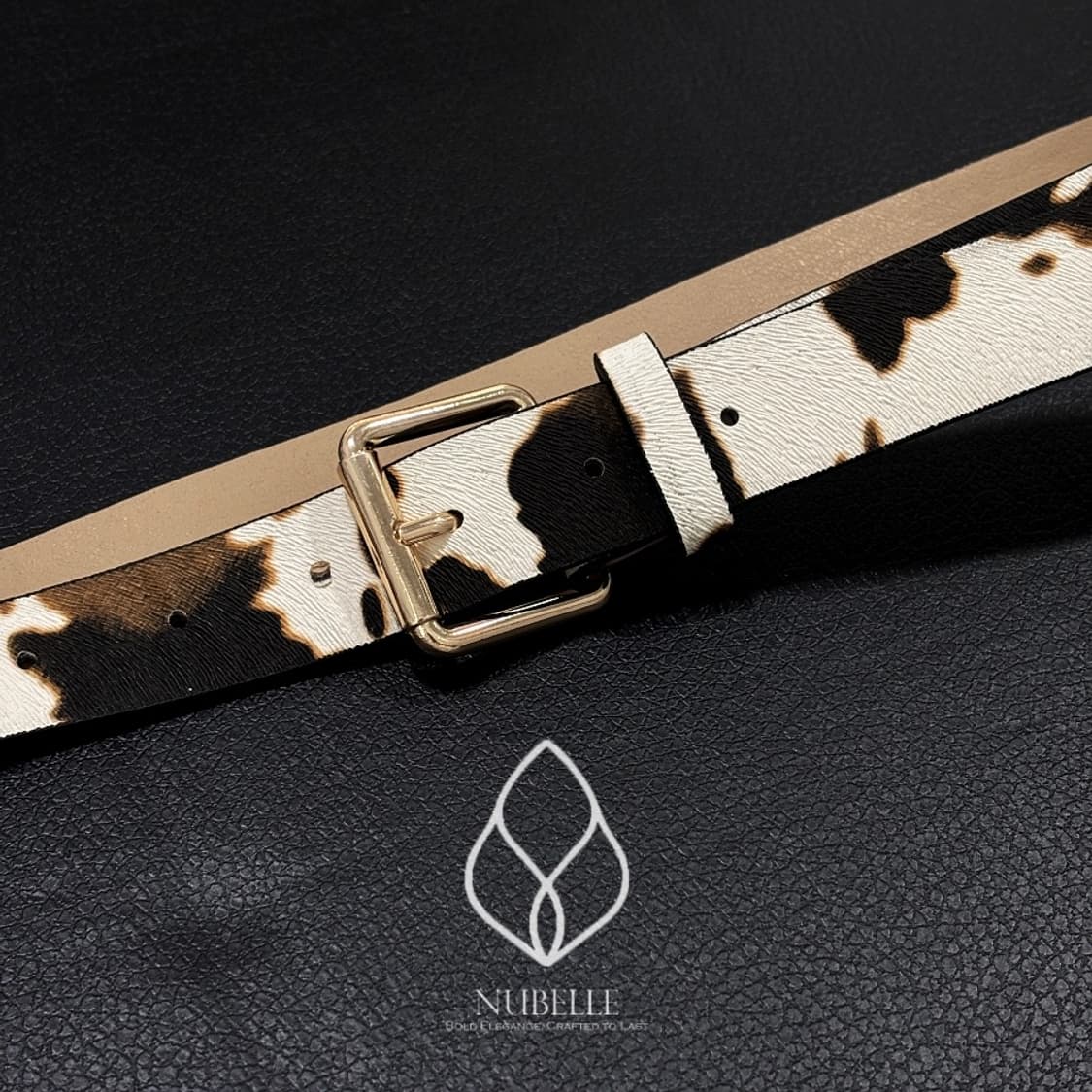 🌗 Leopard engraving belt / 호피 송치털 음각 벨트 상품이미지5