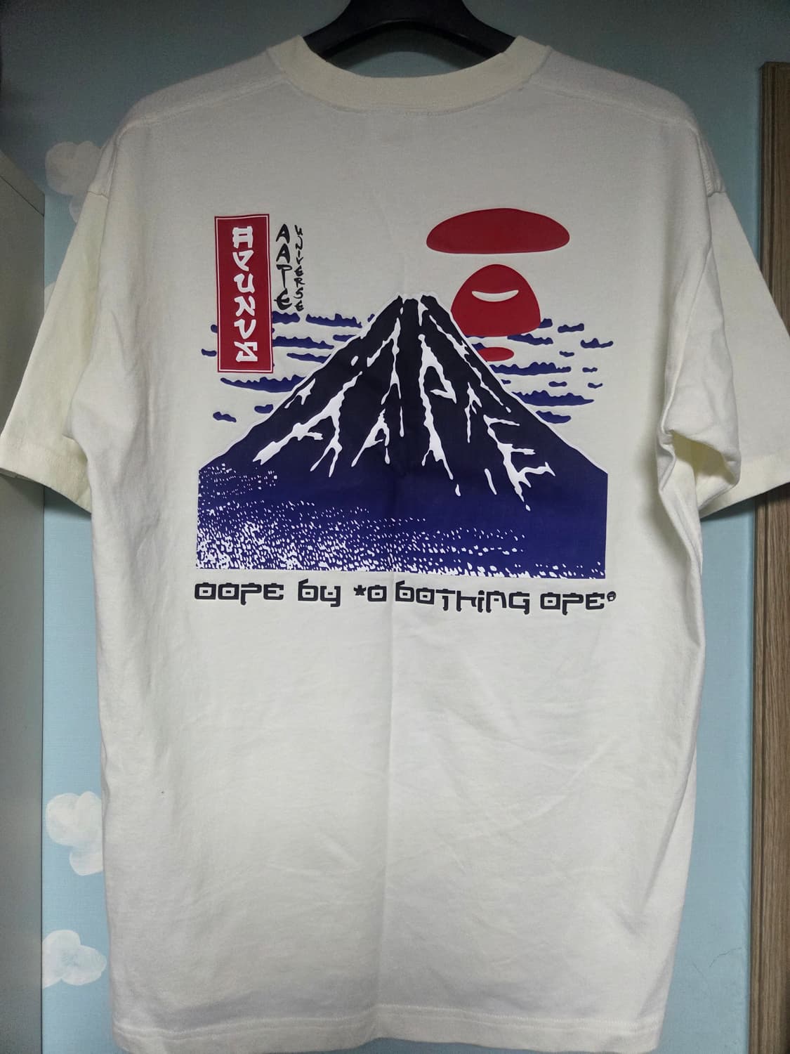 [M] 에이프 반팔 티셔츠 아이보리 판매 aape 베이프 상품이미지2