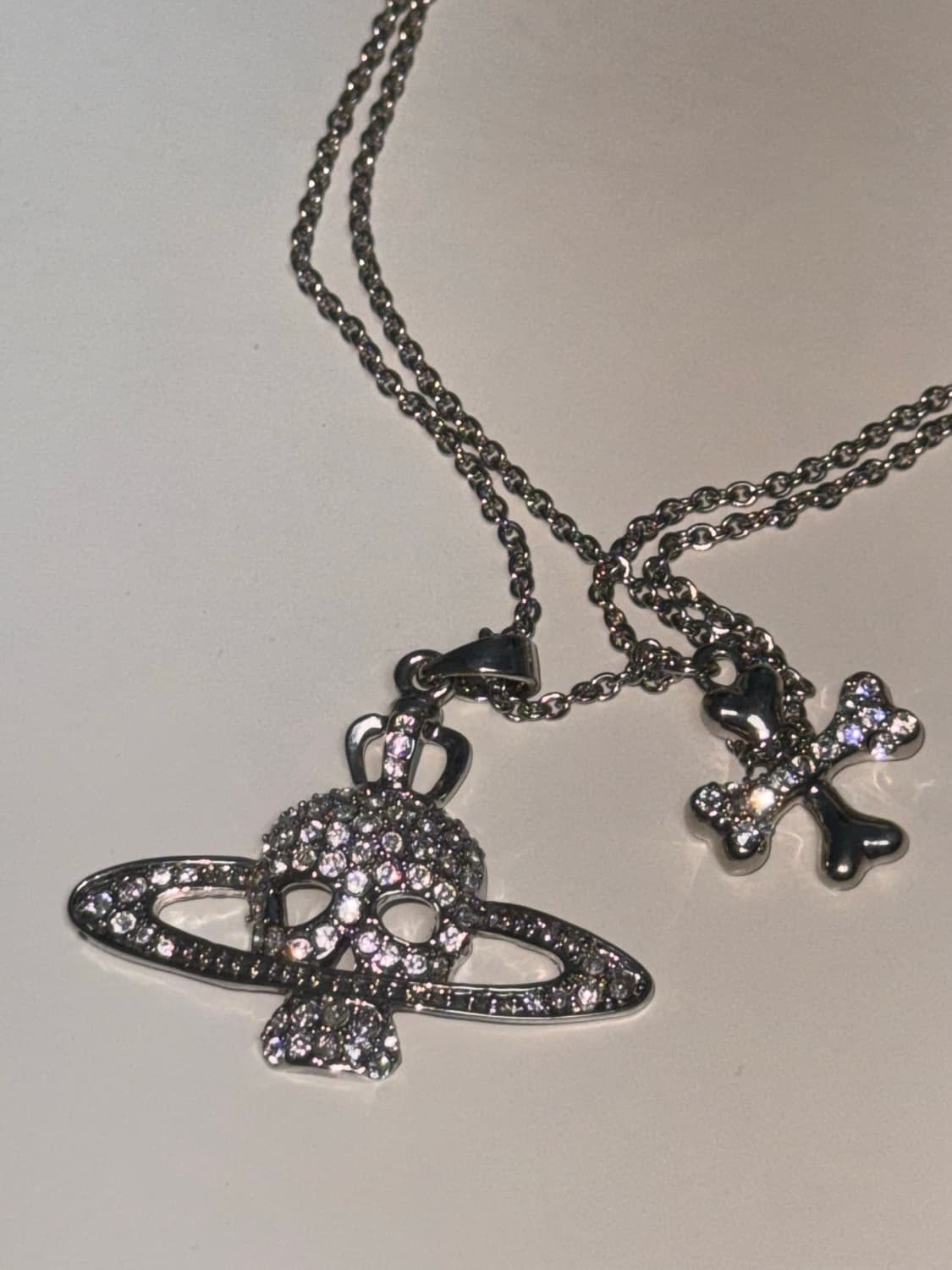 비비안웨스트우드 해골 레이어드 목걸이 스컬 십자가 necklace 상품이미지10