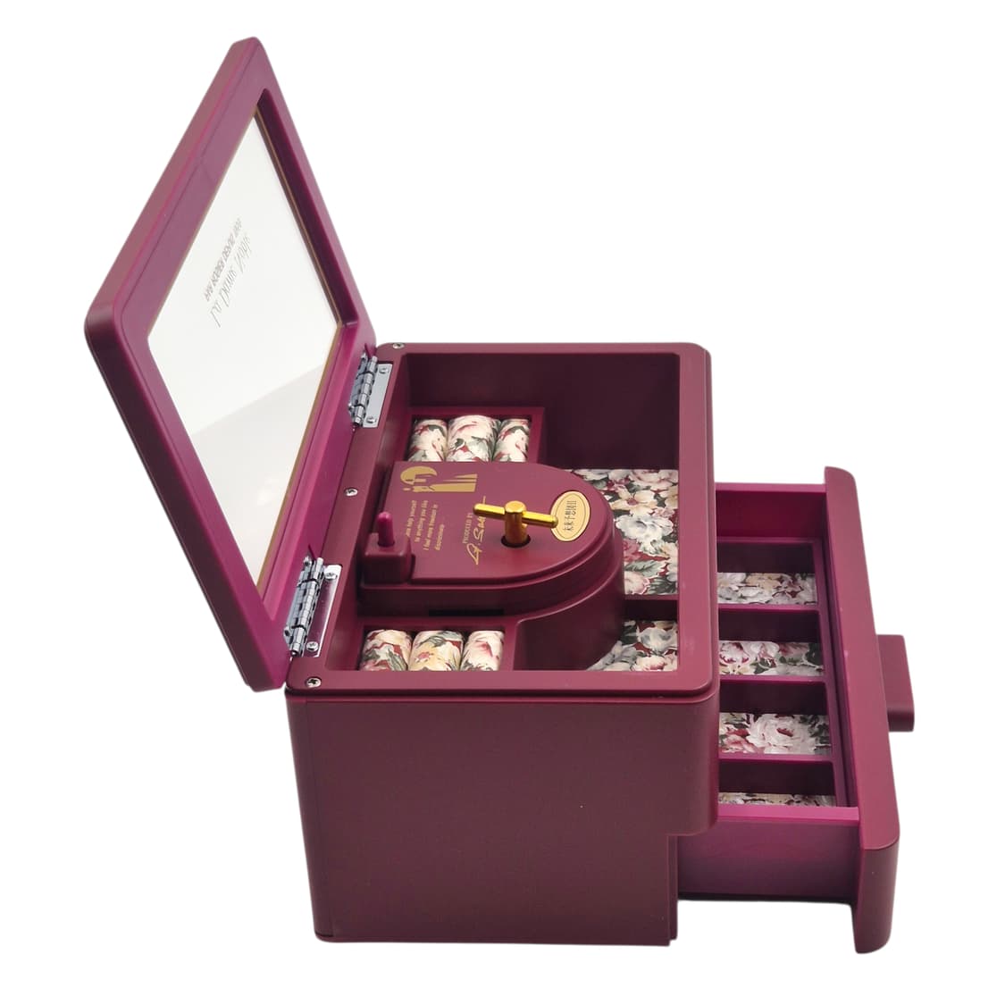 90s 로지에 플로랄 패브릭 오르골 보석함 상품이미지6