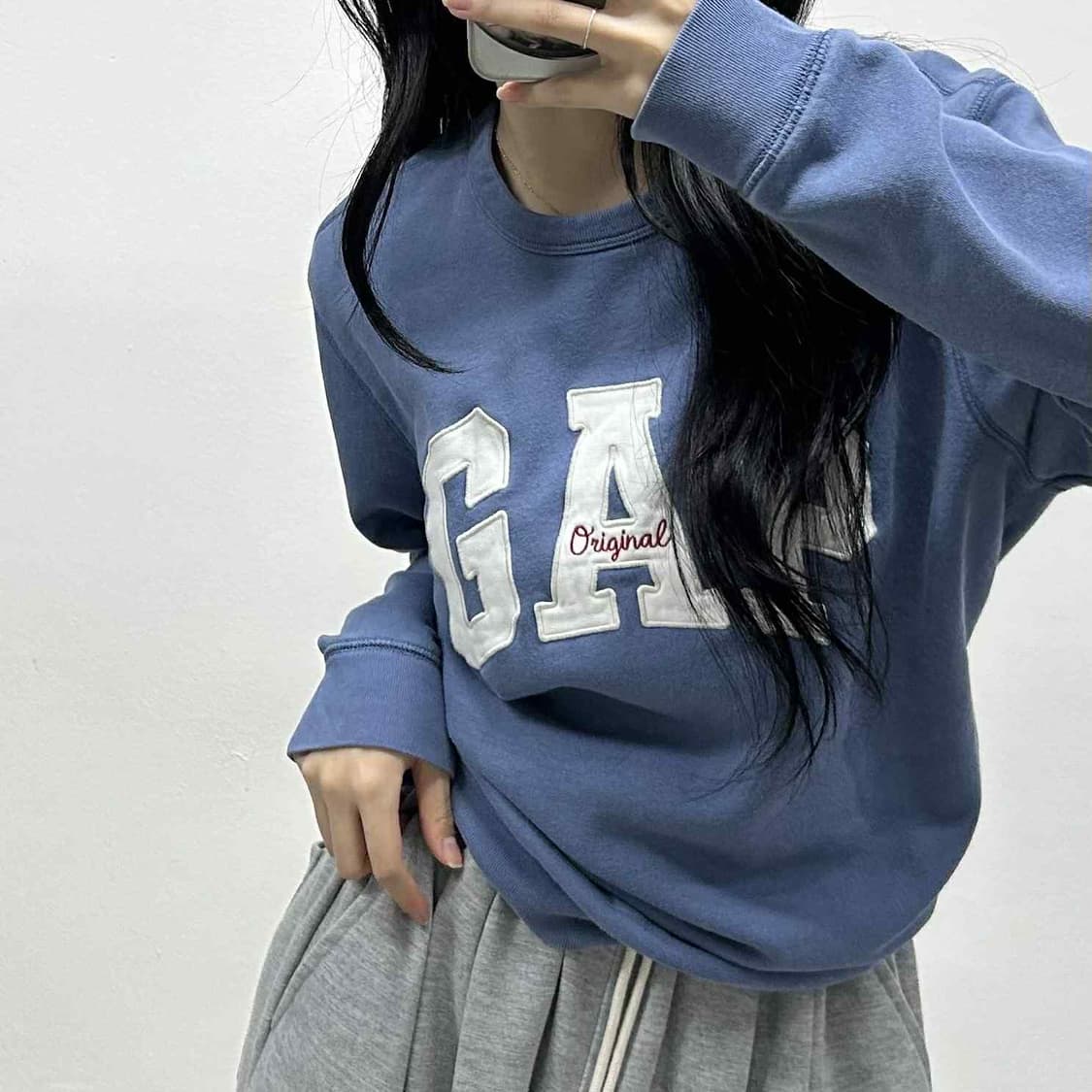 Gap 갭 빅로고 폭닥 스카이블루 러블리힙 스웨트셔츠 맨투맨(S) 상품이미지1