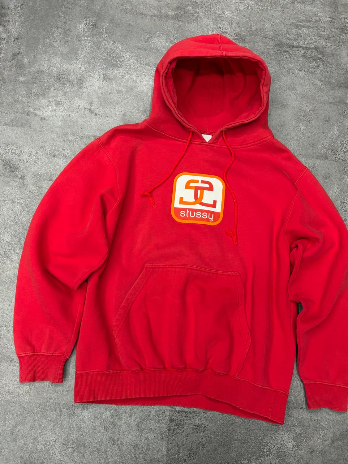 90s 스투시 레드 후드티 로고 프린팅 상품이미지2