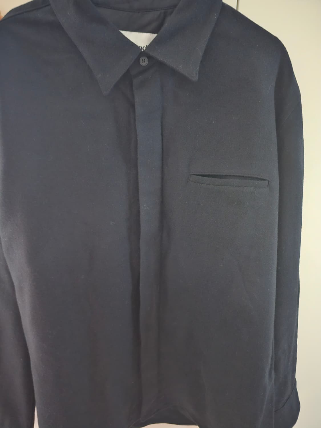 토니웩 버진울 히든 플래킷 셔츠 블랙 상품이미지6