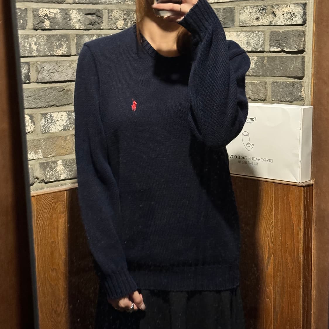 S) 폴로 랄프로렌 네이비 헤비코튼 라운드넥 니트 상품이미지8