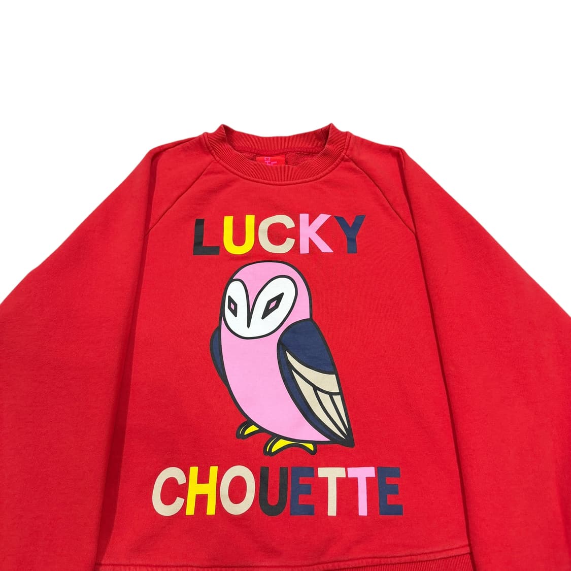 럭키슈에뜨 부엉이 빅로고 맨투맨 레드 38 상품이미지2