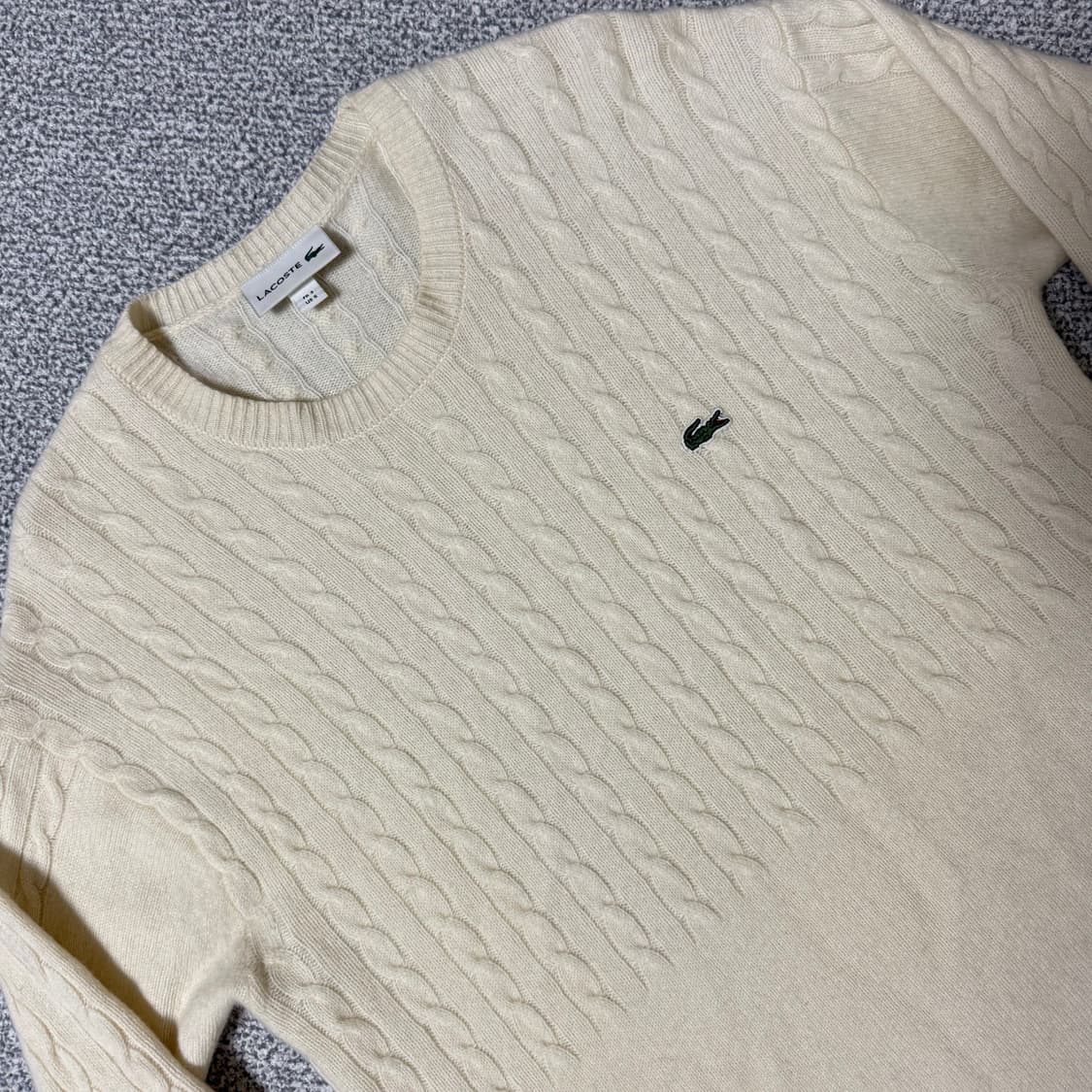 라코스테 아이보리 울 니트 여성용 S 상품이미지2