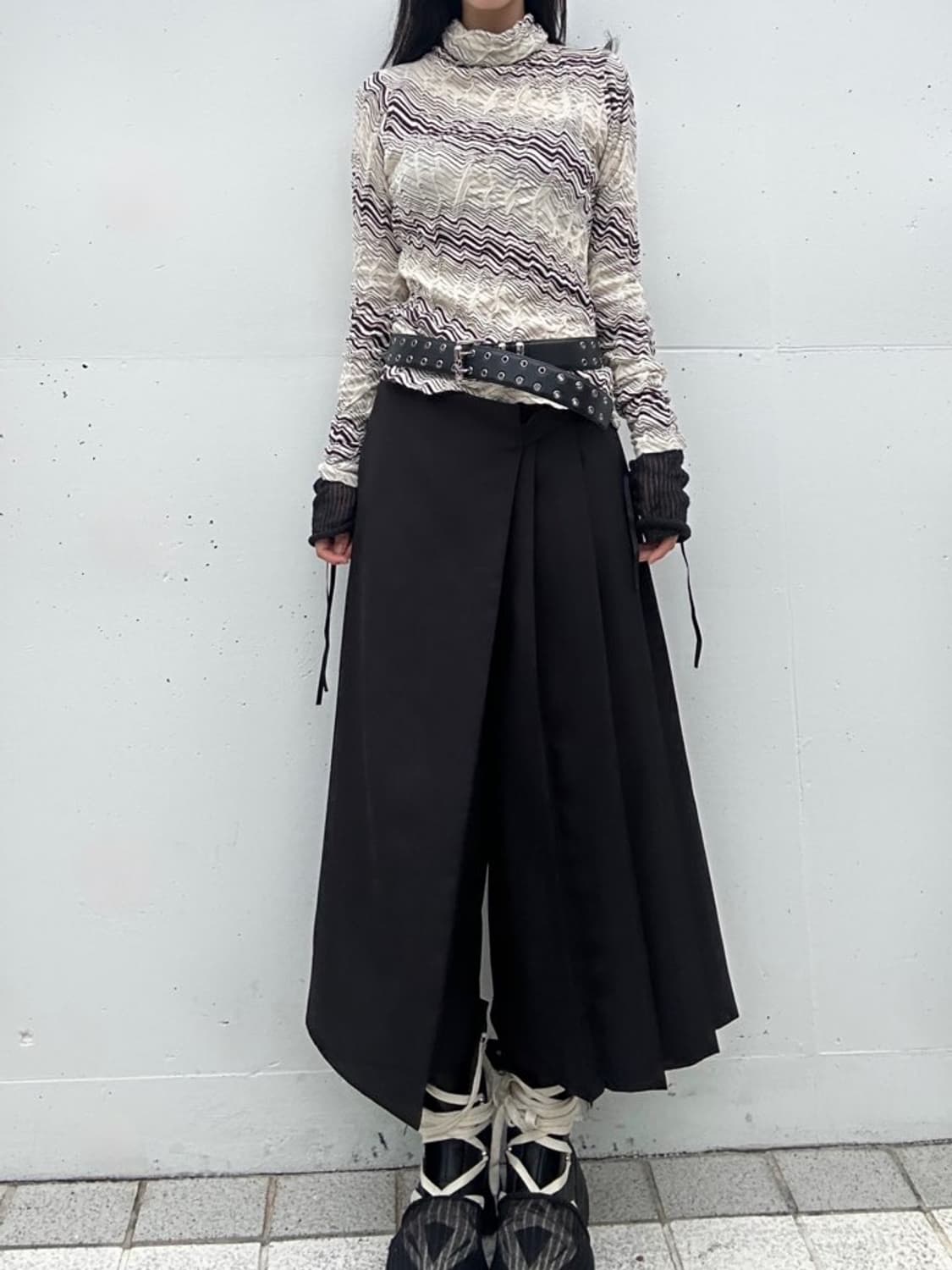 wave pattern turtleneck top / ivory  상품이미지4