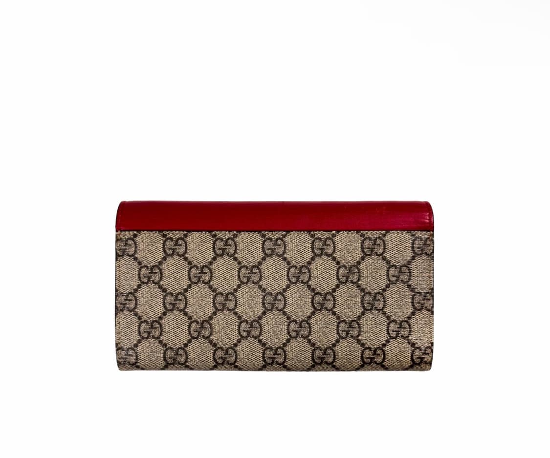 구찌 여성 GG 슈프림 패들락 체인 장지갑 레드 금장 상품이미지3