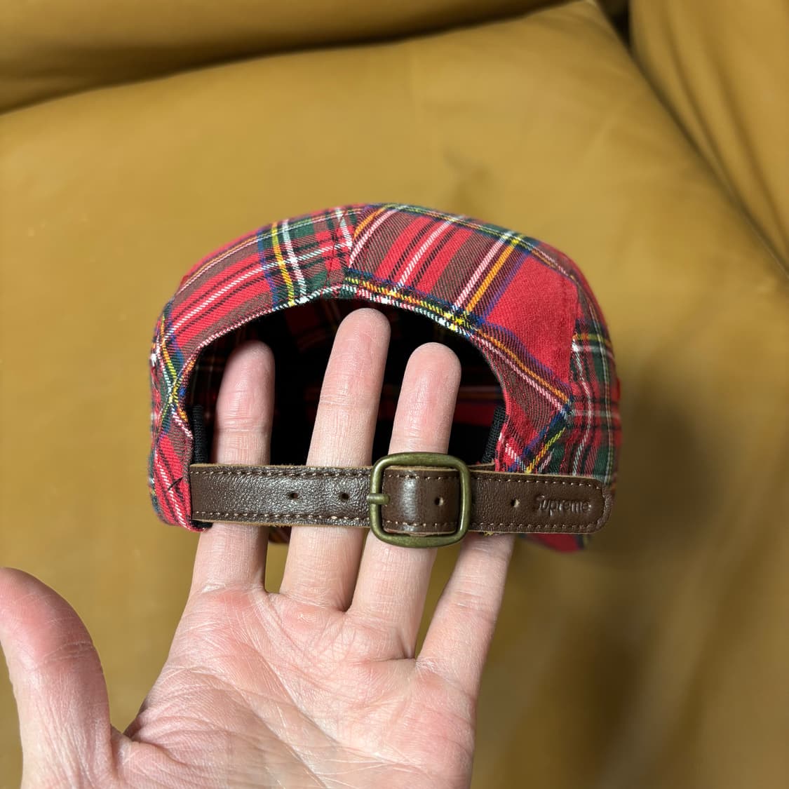 슈프림 캠프캡 모자 박스로고 20fw 타탄 체크 레드 상품이미지8