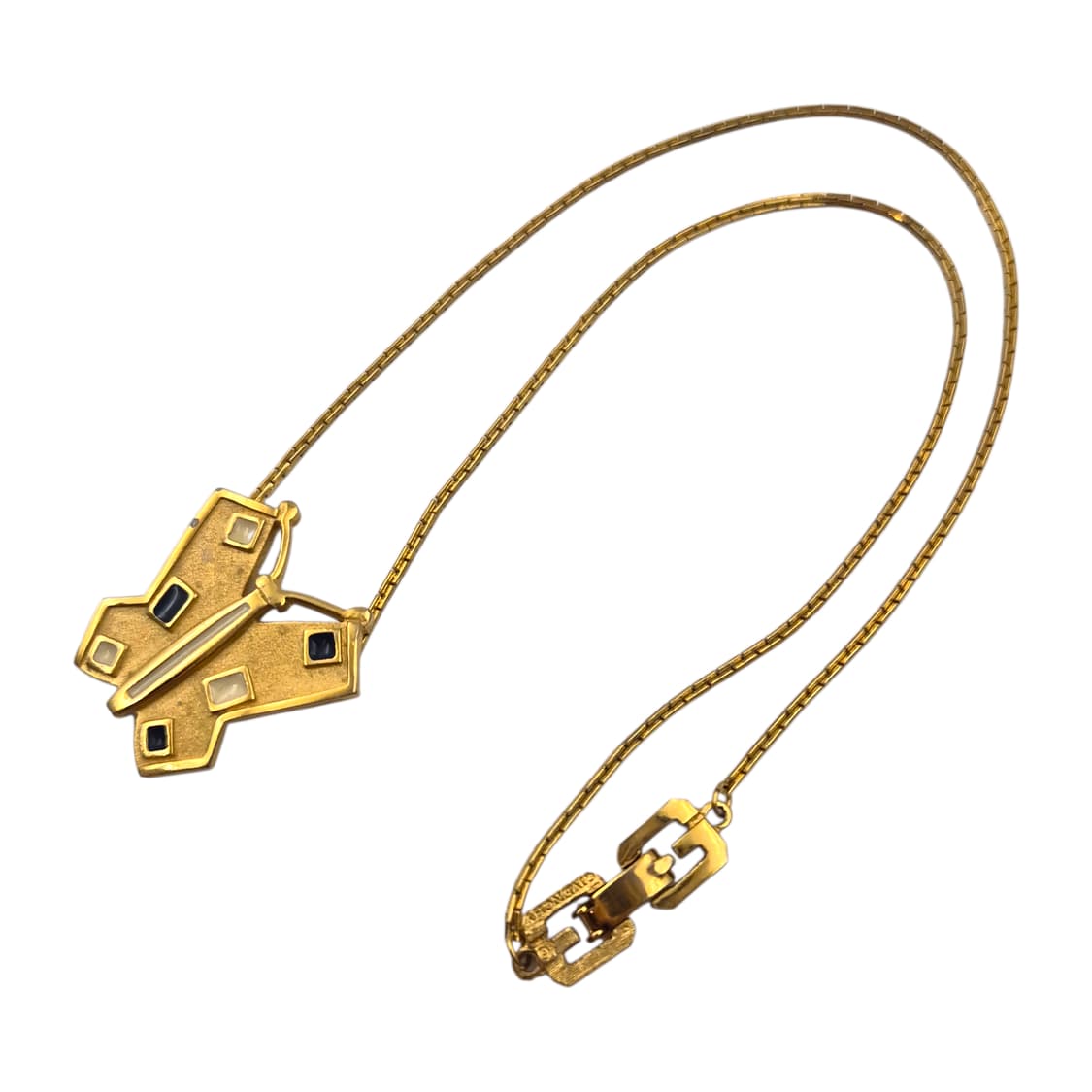 80s 지방시 골드 나비 조각 에나멜 칩 초커 상품이미지9