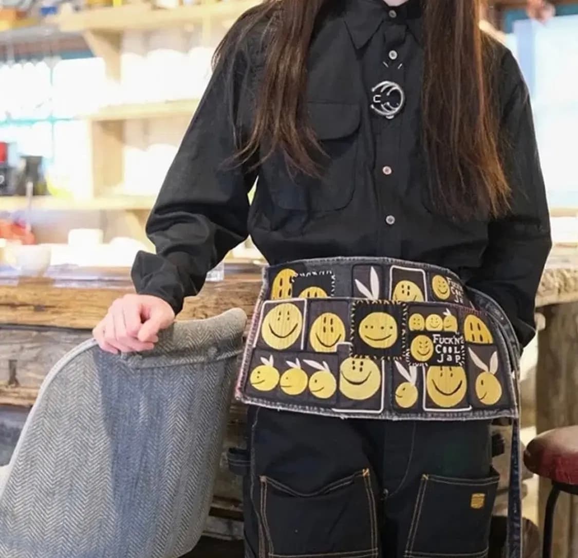 캐피탈 패치워크 스마일리 데님 앞치마 상품이미지2