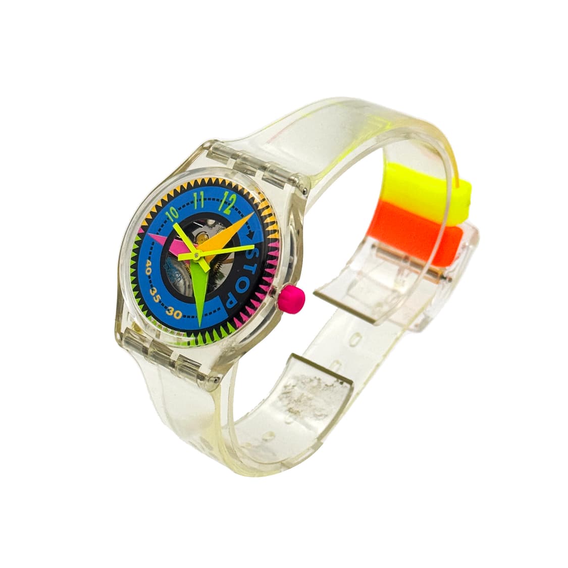 93년판) 빈티지 스와치 스톱워치 vitesse 클리어 상품이미지4