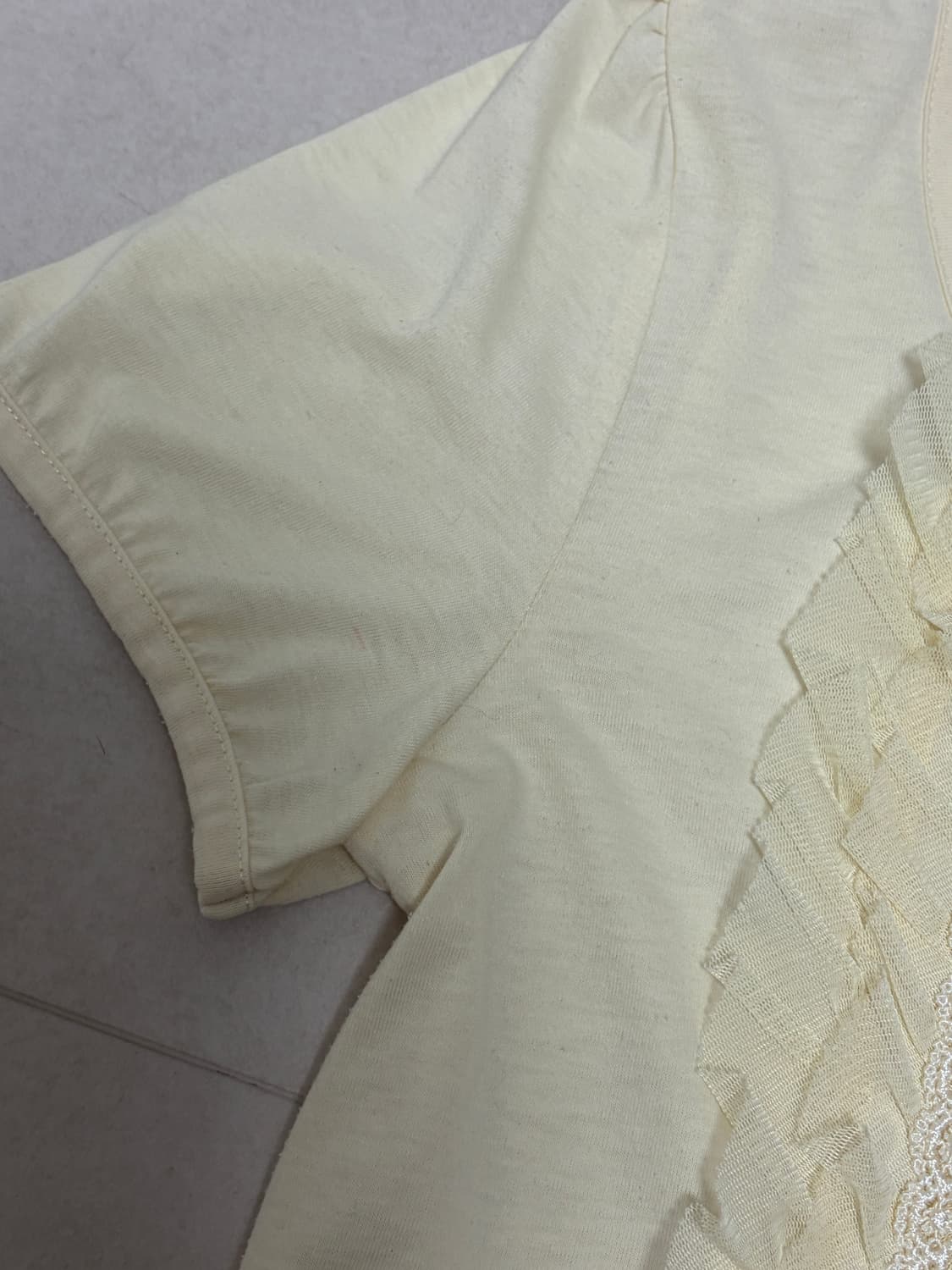 NICE CLAUP Japanese Vintage 러플 레이스 반팔 상품이미지3