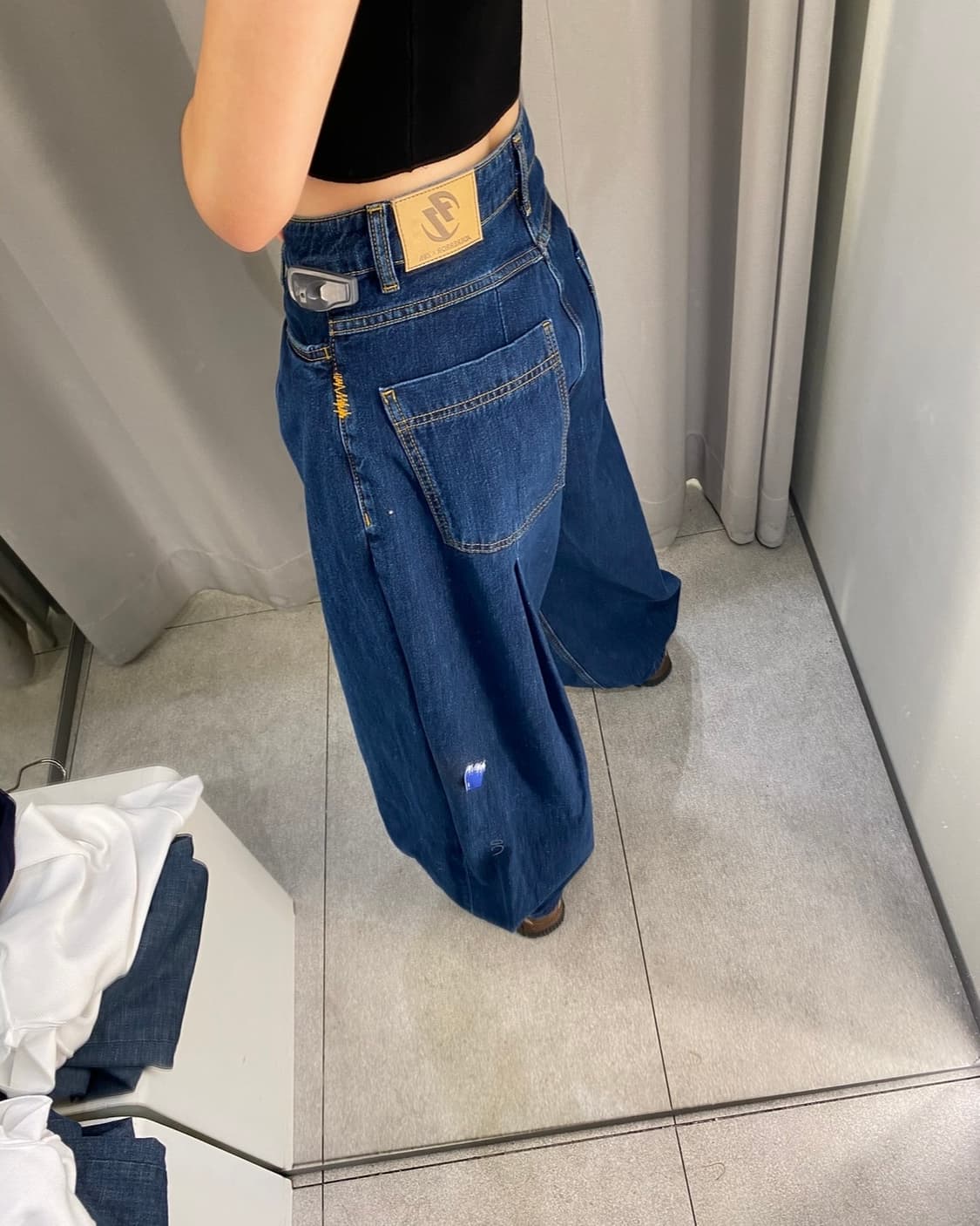 자라 아더에러 와이드 레그 진 블루 상품이미지3