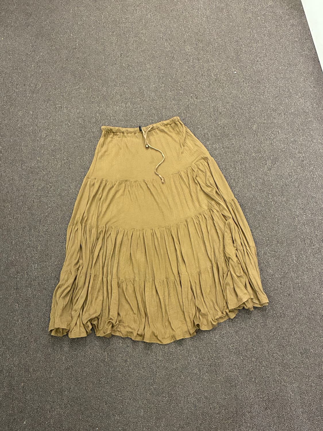 M)Japanese vintage 여성 에스닉 갈색 롱 스커트 상품이미지3