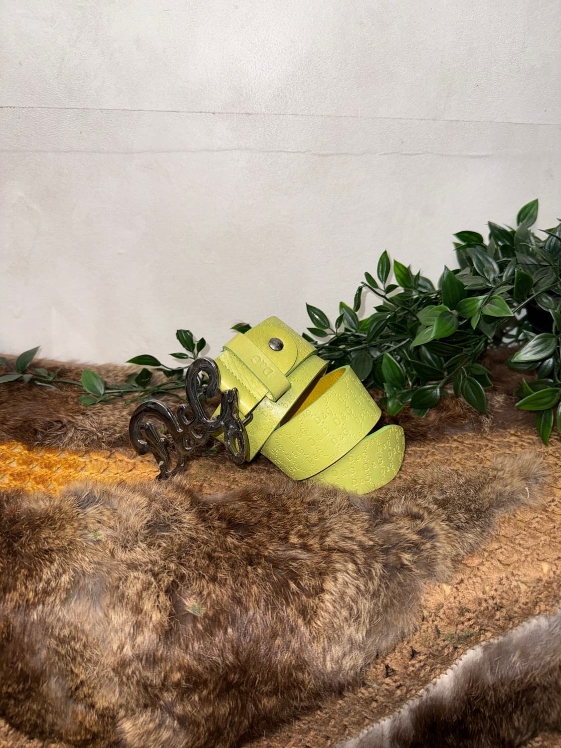 Dolce & Gabbana lime logo buckle belt 상품이미지2