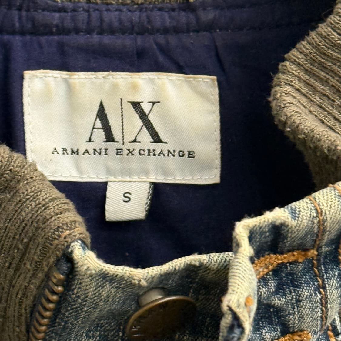 알마니 익스체인지 AX 투웨이 데님 블루종 자켓 S 상품이미지2