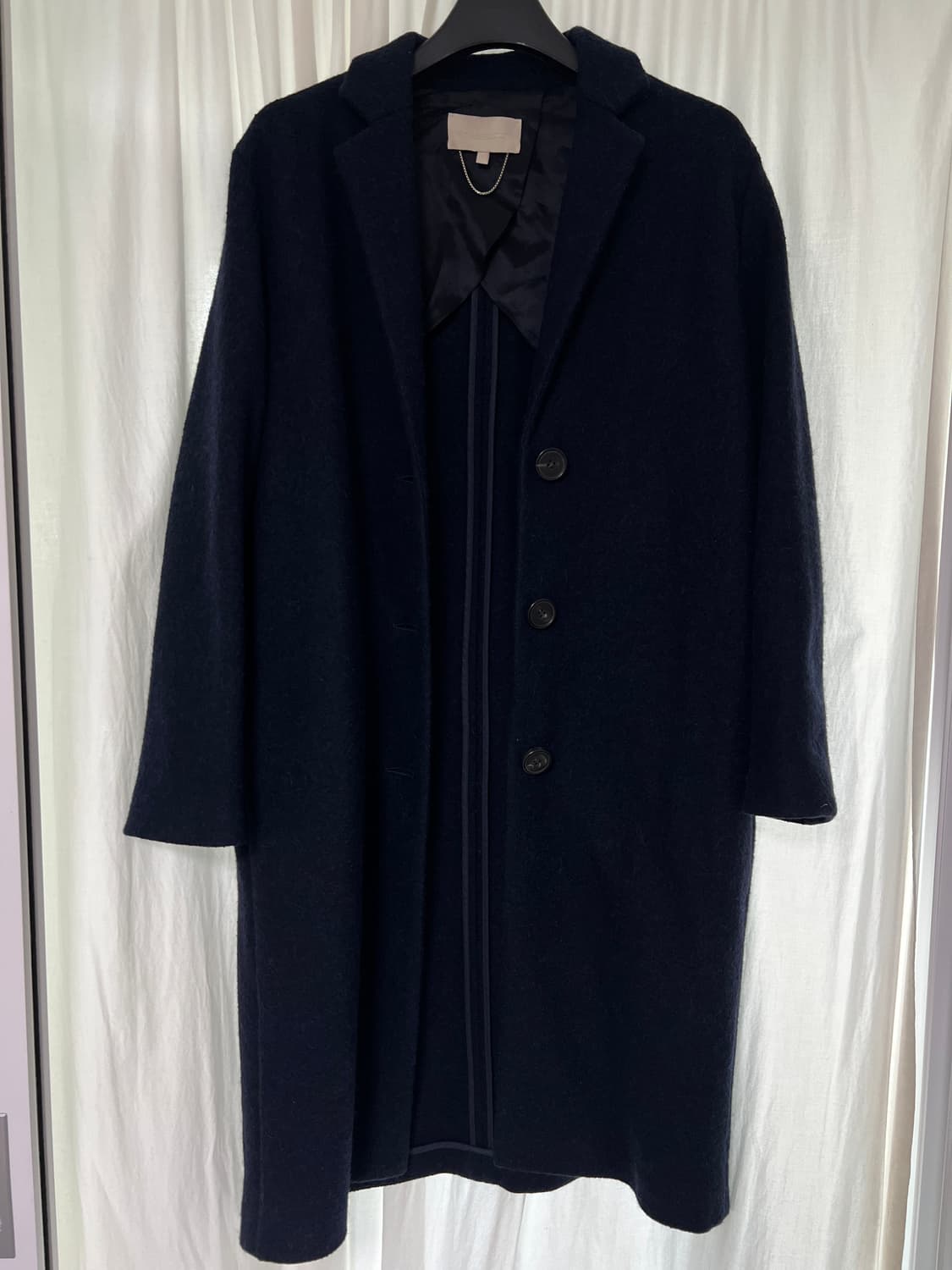 바네사브루노 울 77% + 알파카 롱 코트 / 40 사이즈 (네이비) 상품이미지8
