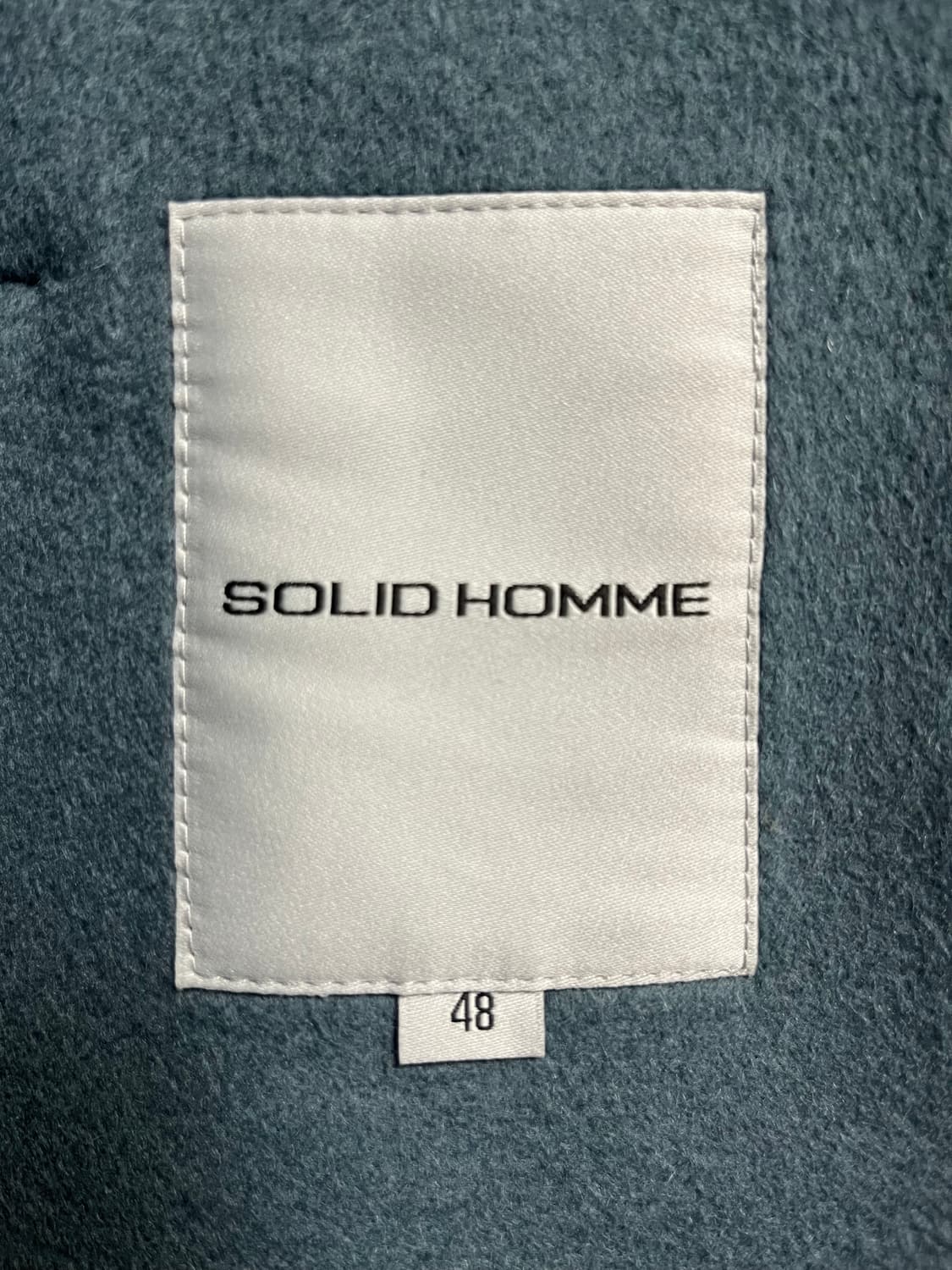 솔리드옴므 블루 세미오버핏 핸드메이드 캐시미어 코트 48사이즈 상품이미지6